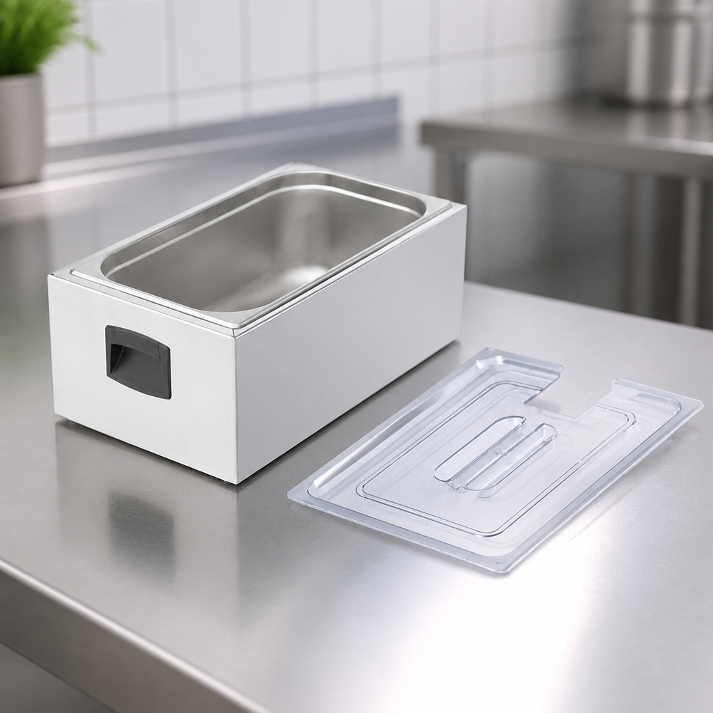 Commercial 1/1 GN Stainless Steel Tray with Clear Lid