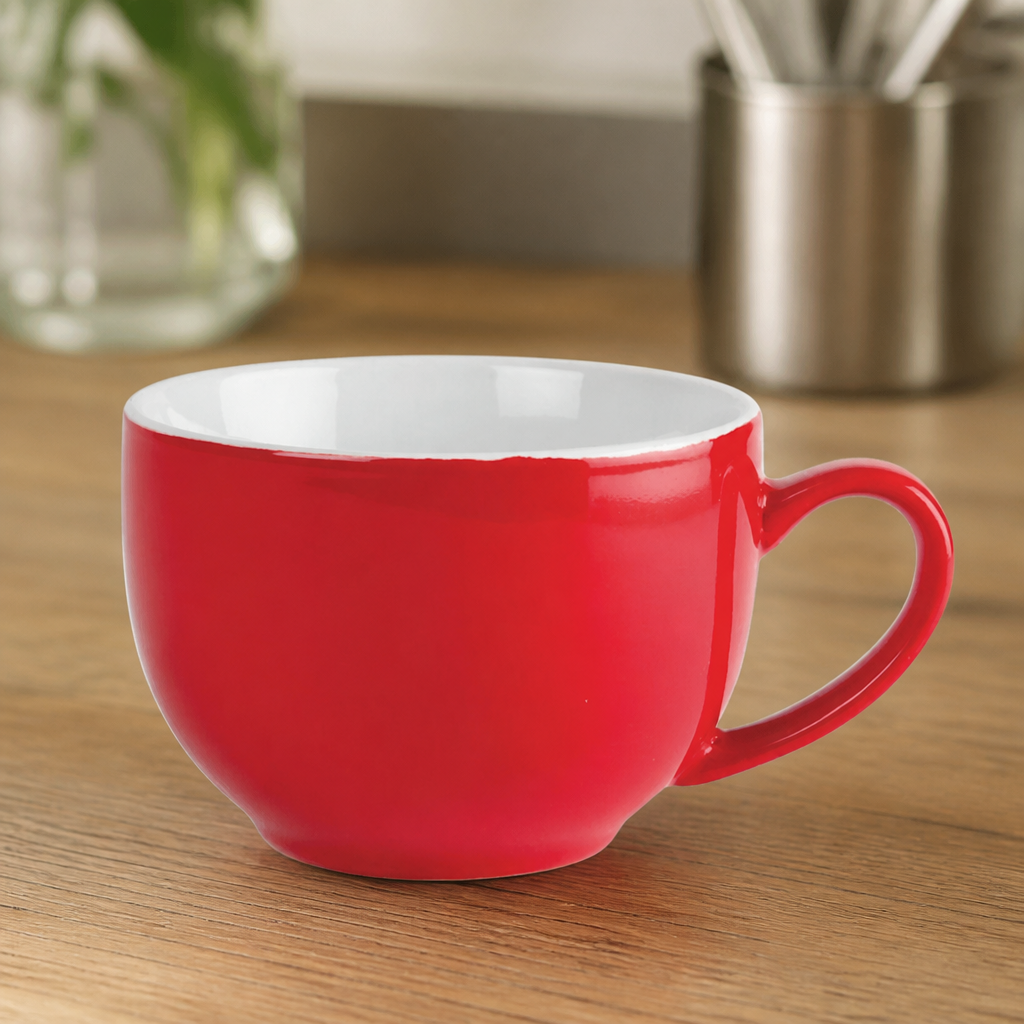 Commercial Cafe Cappuccino Cups Red 340ml 12 Pack