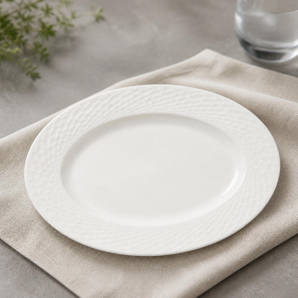 Commercial Oval Plates 330mm Durable Alumina Vitrified Clay
