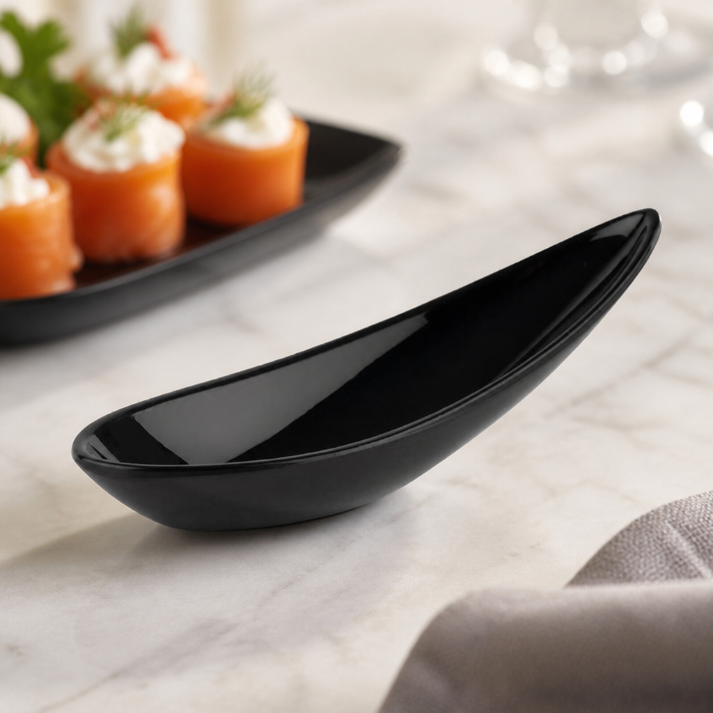 Recycled Black Party Spoon 110x45mm Commercial Catering Utensil