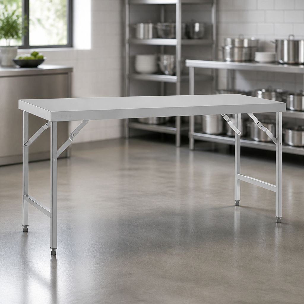 Commercial Stainless Steel Folding Table 1800mm Portable Surface