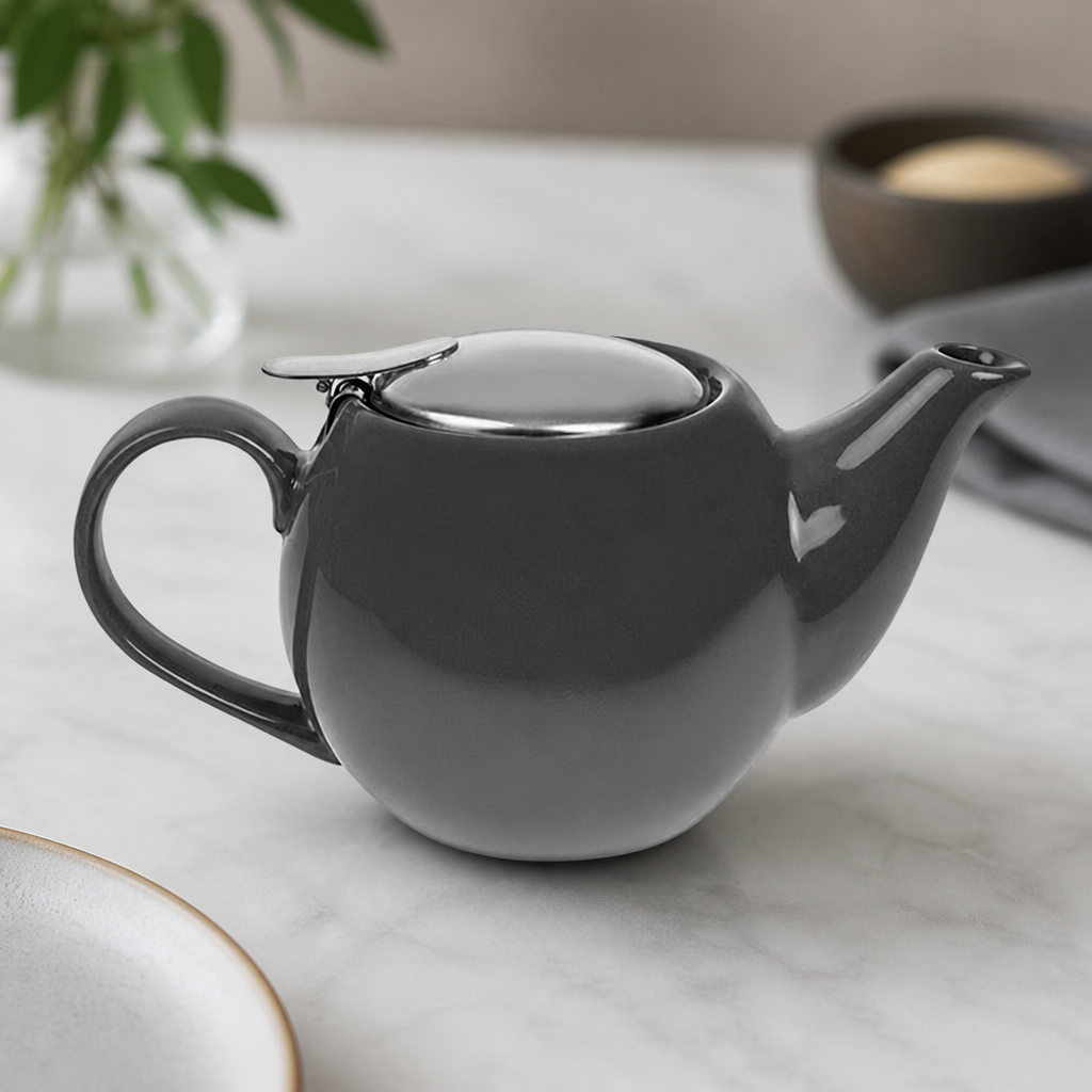 Commercial Teapot 510ml Charcoal Stoneware with Removable Filter