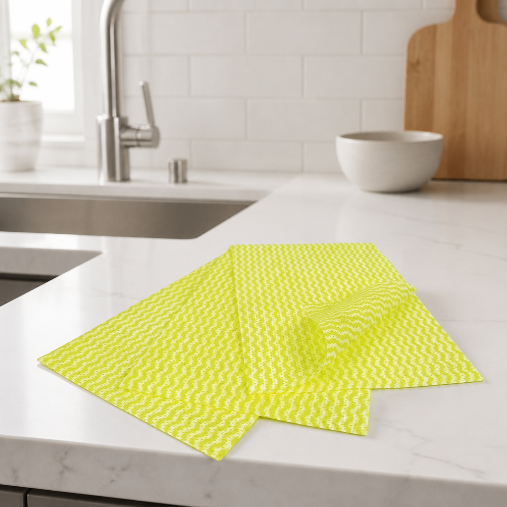 Antibacterial Compostable Cleaning Cloths 25 Pack Yellow