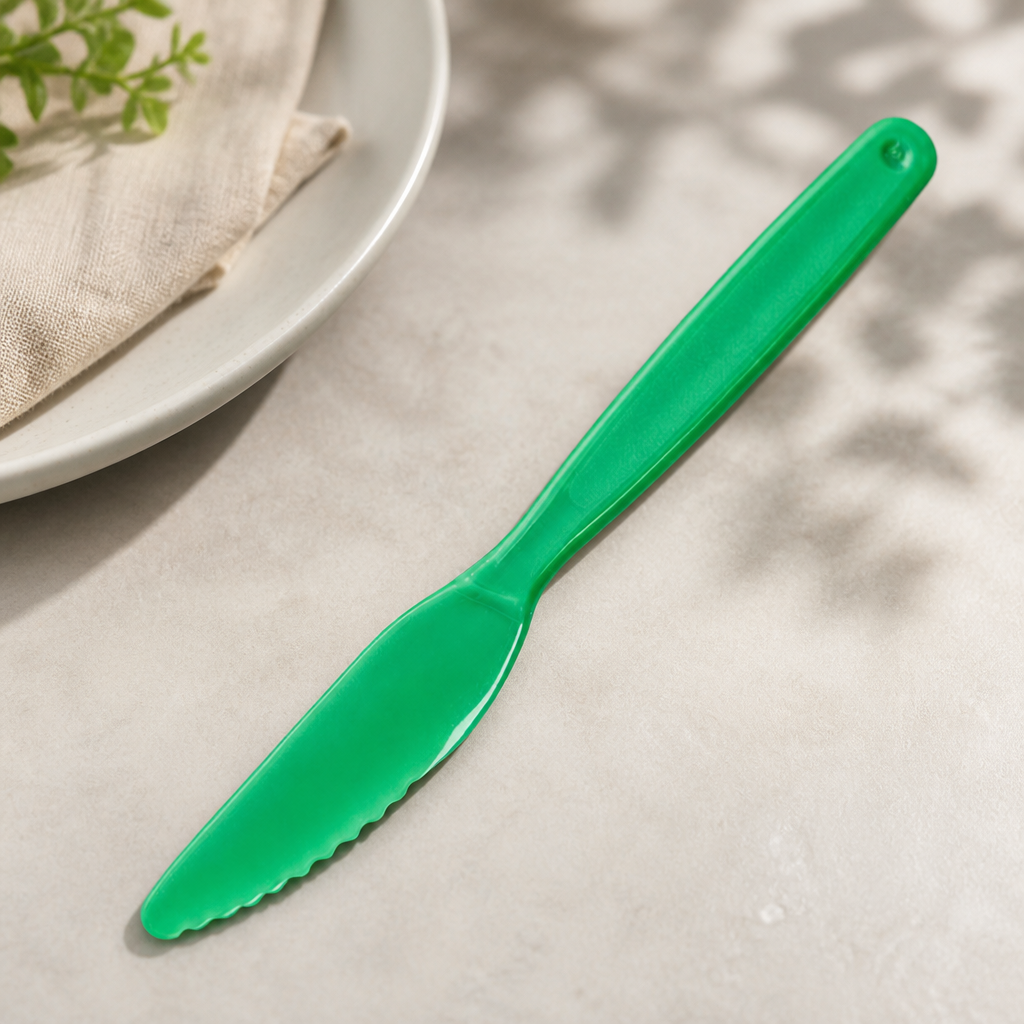 Commercial Polypropylene Table Knives Green 12 Pack
