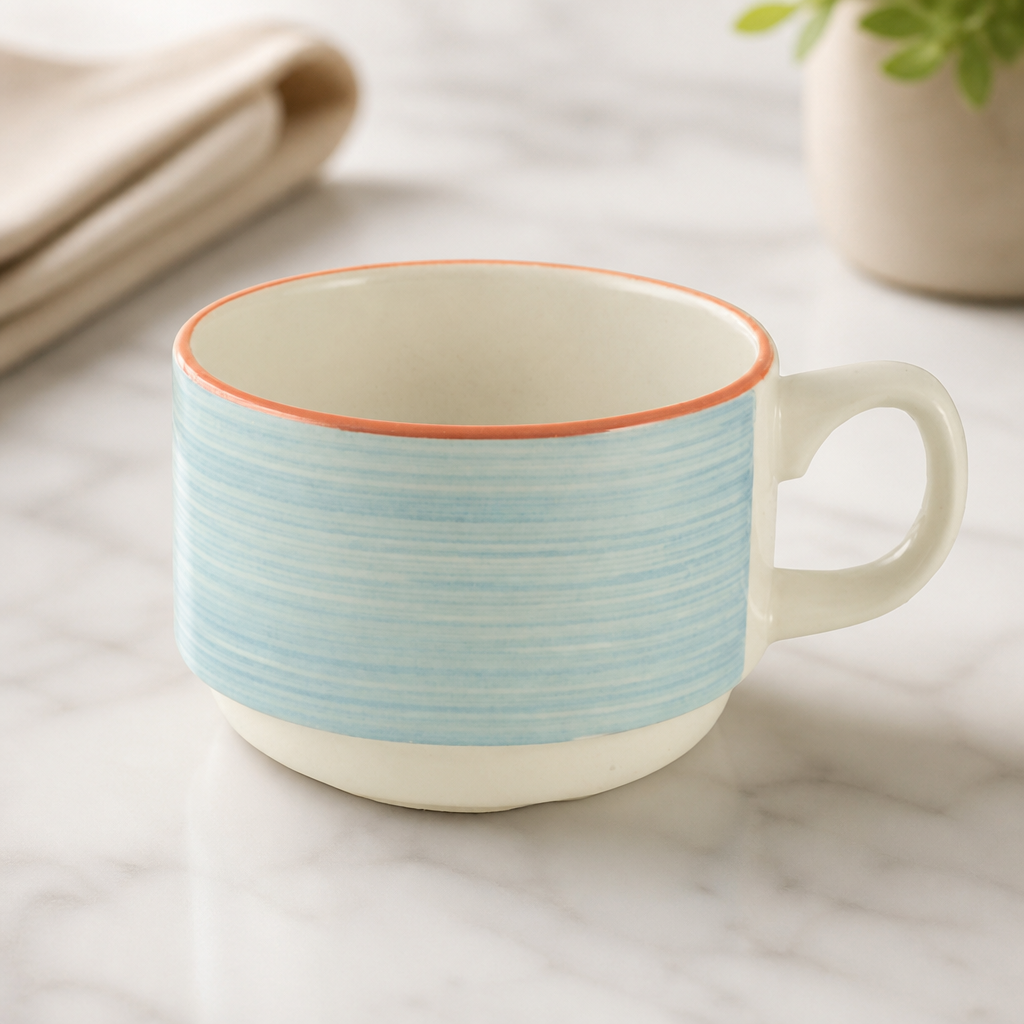 200ml Commercial Slimline Stacking Cups - 36 Pack Rio Blue