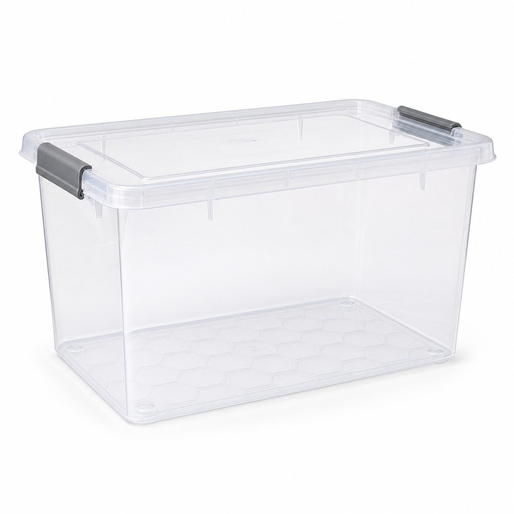 35 Litre Clear Clip Lock Storage Box