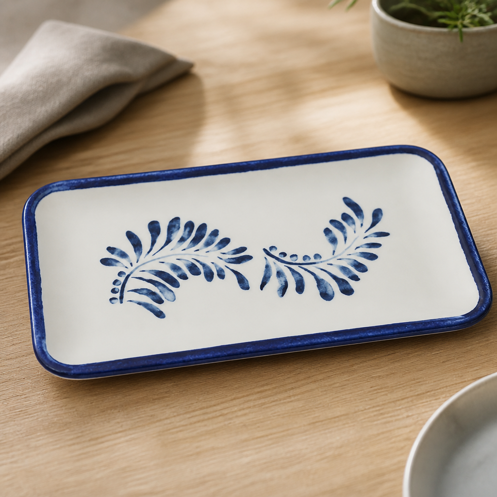 Commercial Rectangular Plates 10.6x6.3 Inch 12 Pack Stoneware