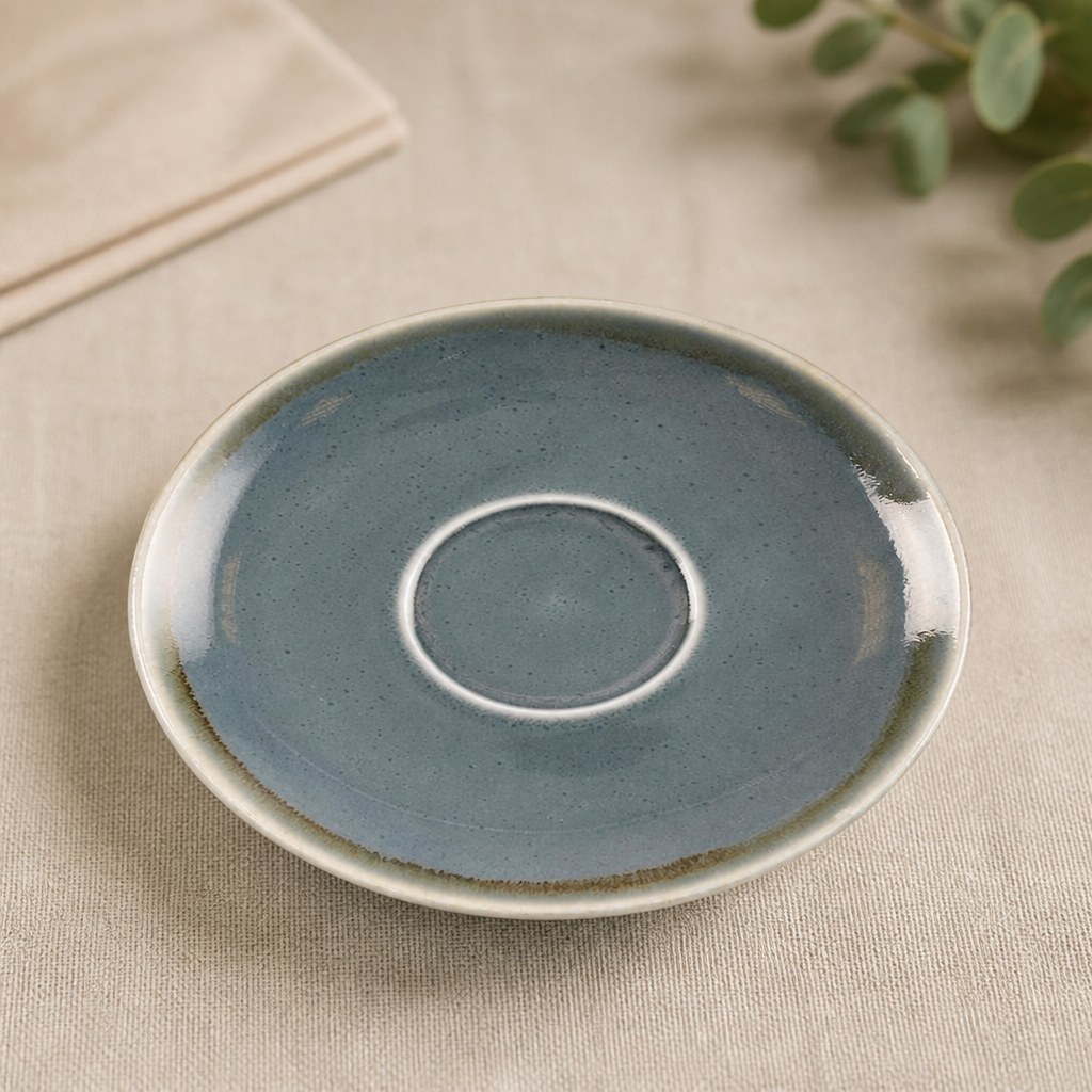 Commercial Porcelain Cappuccino Saucers 140mm Ocean 6 Pack