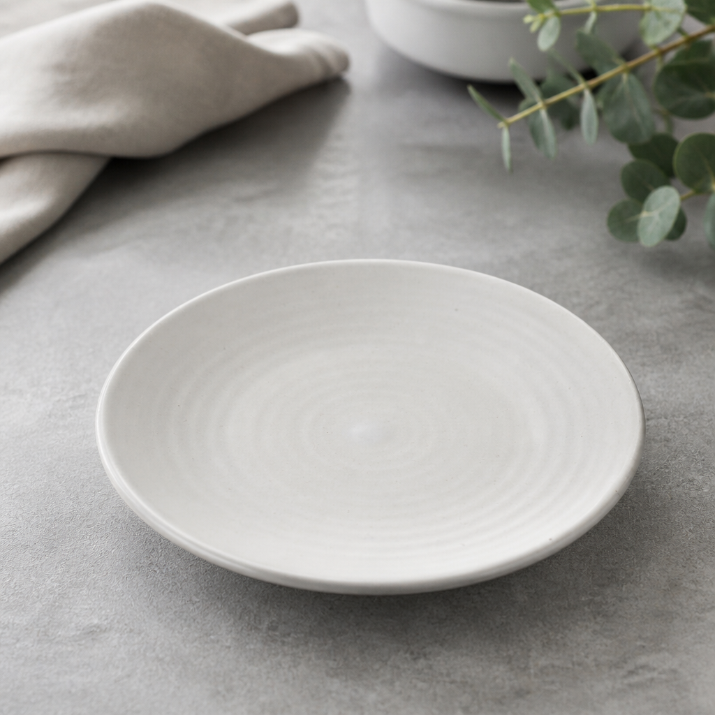 Pearl finish vitrified stoneware coupe plates 162mm 6 pack