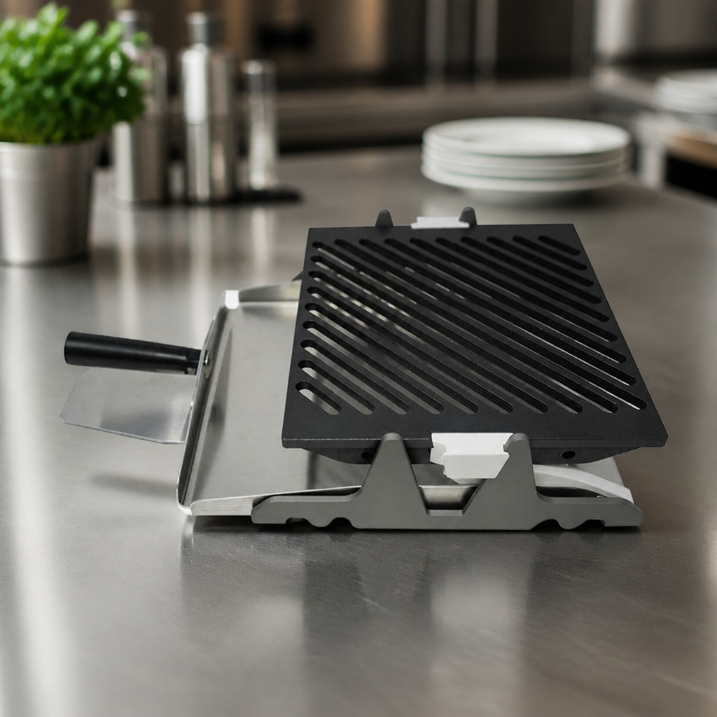 Low Opening Commercial Panini Press with Flat Plate 302mm
