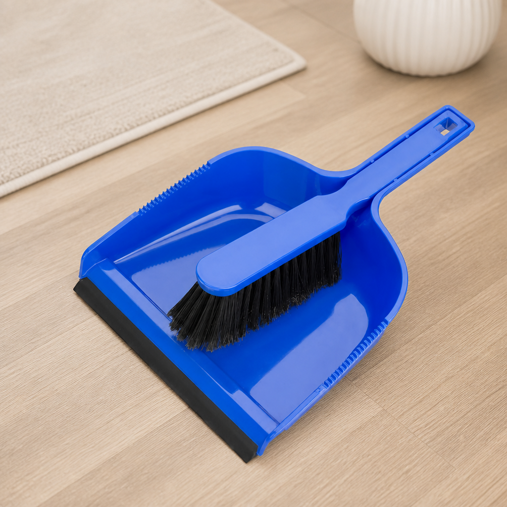 Blue Commercial Dustpan and Brush Set for Quick Cleaning Tasks