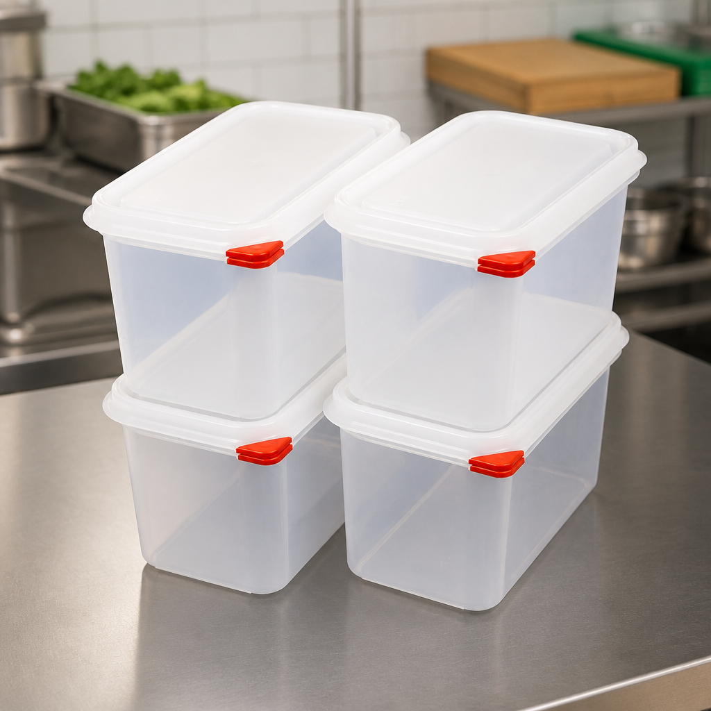 Commercial Food Storage Boxes 4.3Ltr Stackable 4 Pack