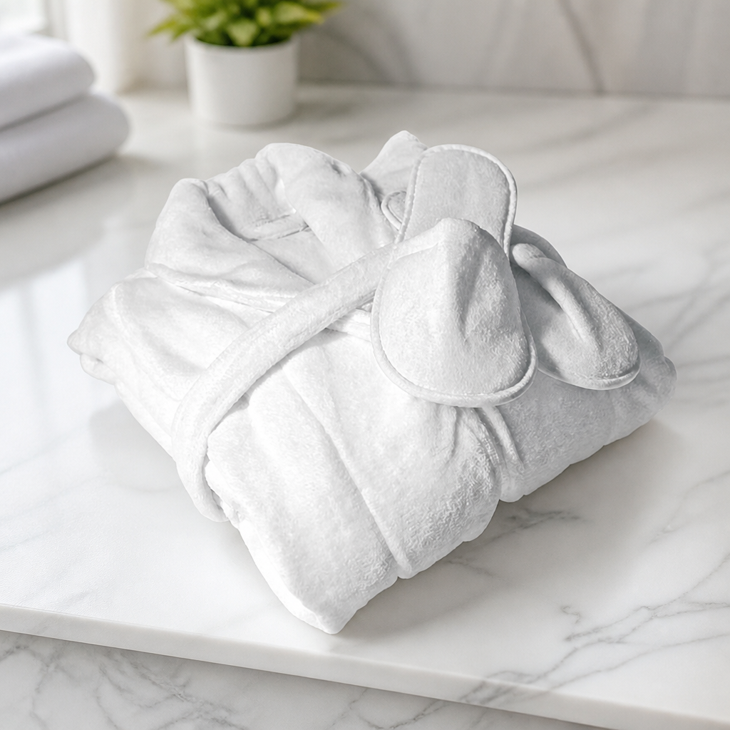 Commercial Cotton Bathrobe and Slipper Set Small-Medium