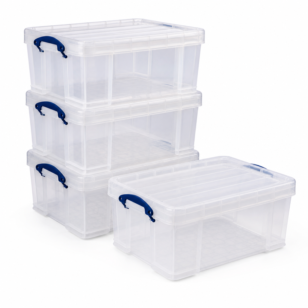 36 Litre Clear Storage Boxes with Lids – Buy 3 Get 1 Free