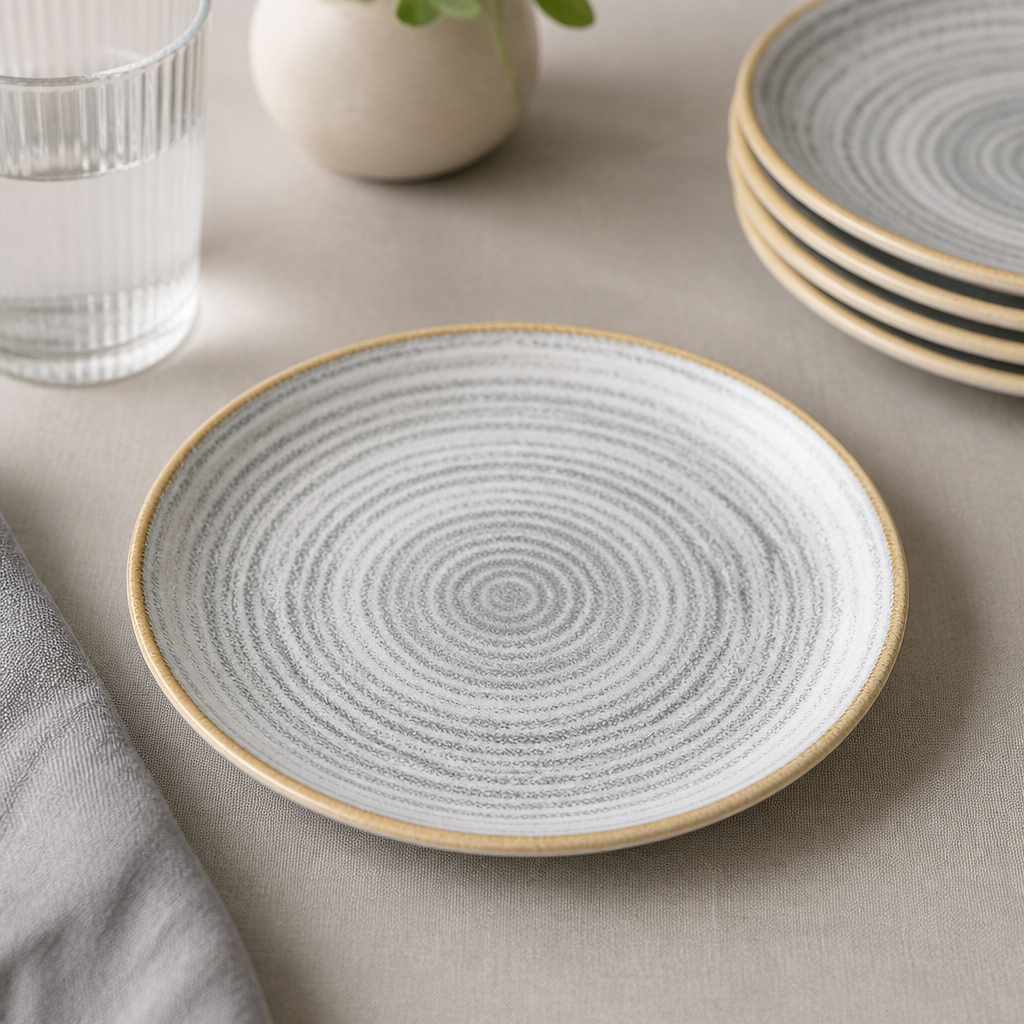 Commercial Stone Grey Coupe Plates 165mm - 12 Pack