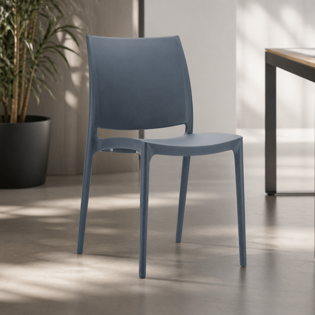 Commercial Stackable Side Chairs Dark Grey - 2 Pack