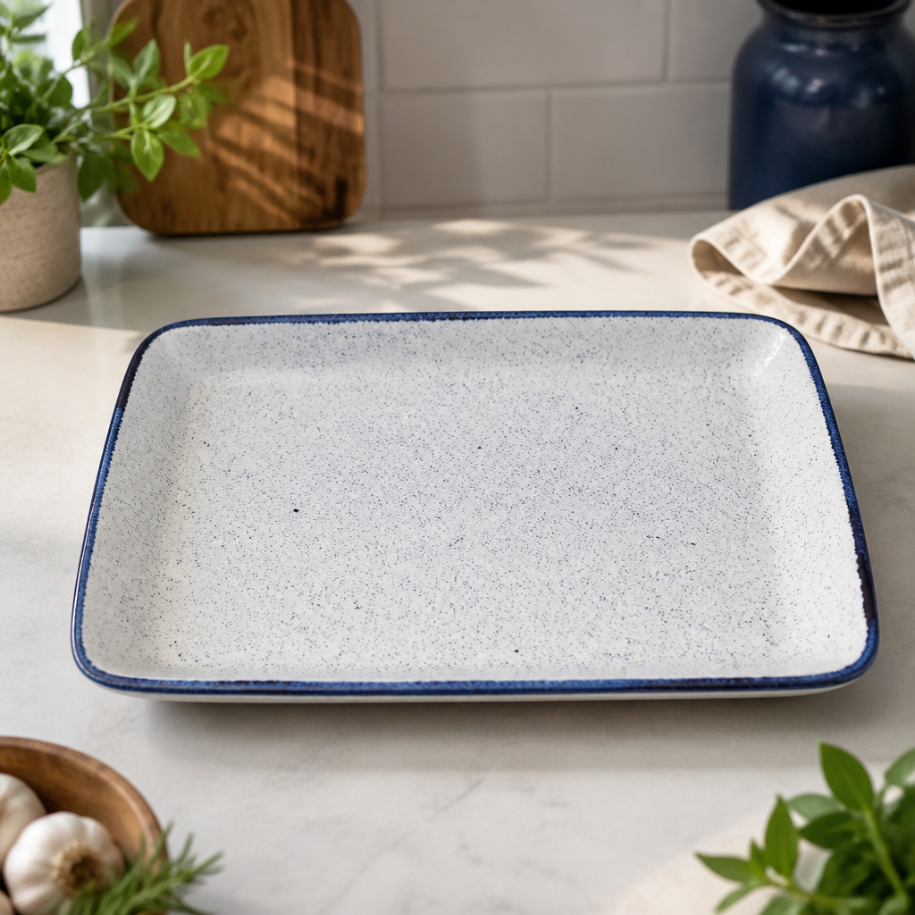 Commercial Rectangular Baking Dishes 3.5Ltr Indigo Blue 4 Pack