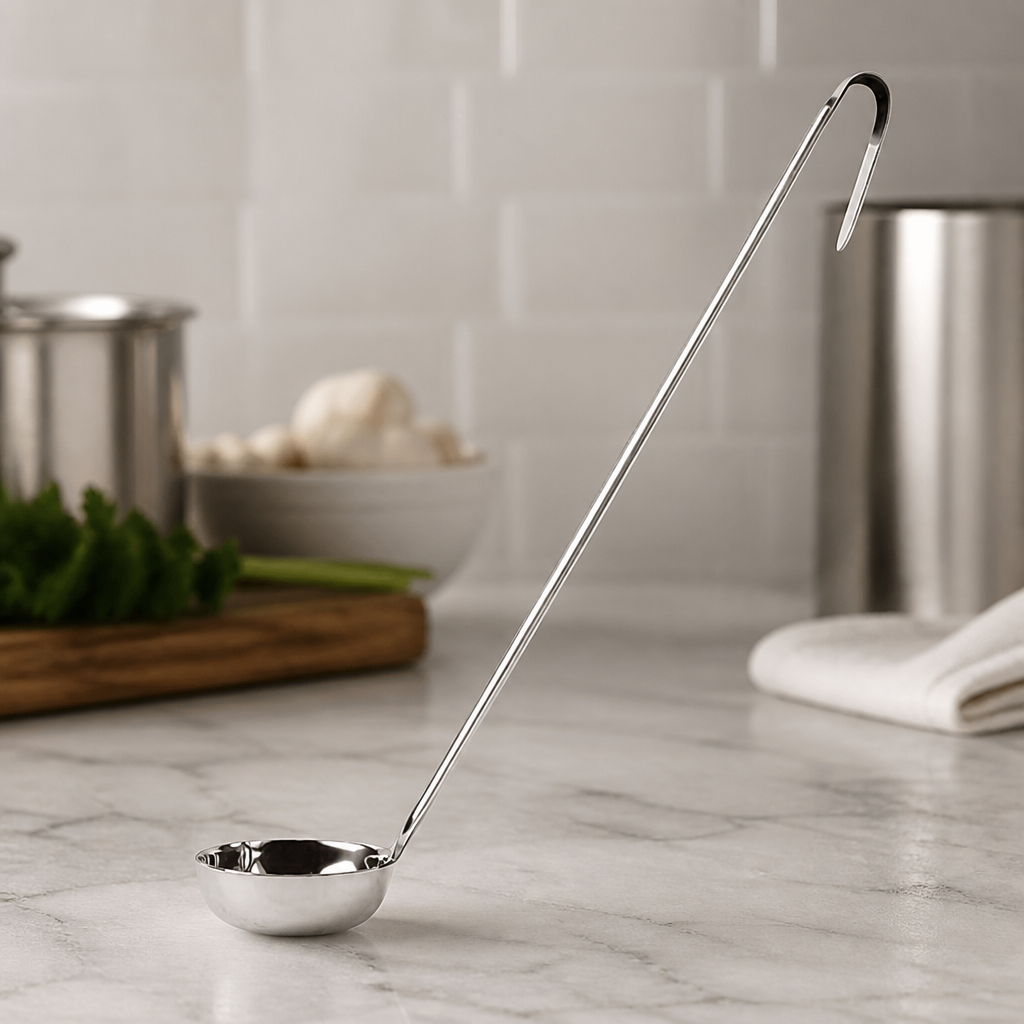 Commercial Flat Bottom Ladle 56ml Stainless Steel Kitchen Tool