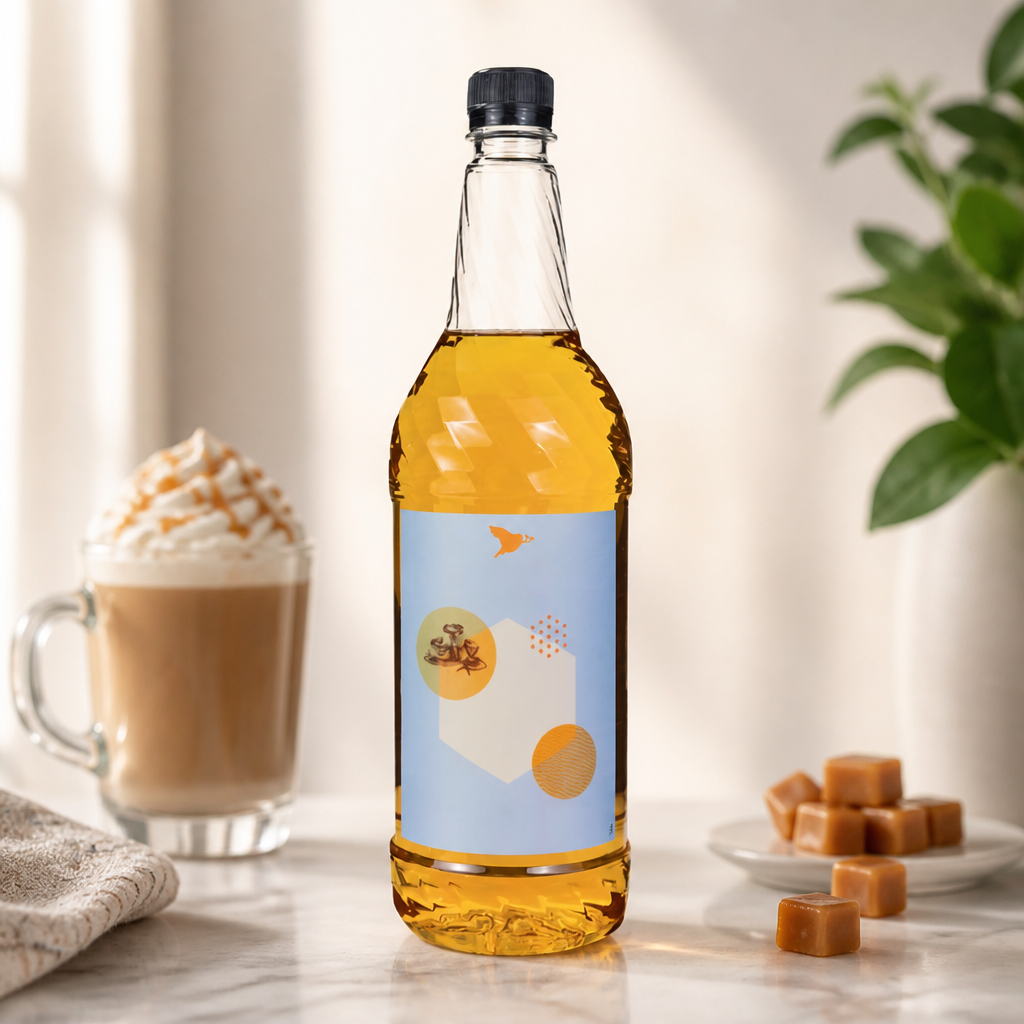Sugar-Free Caramel Syrup 1L - Commercial Beverage Ingredient