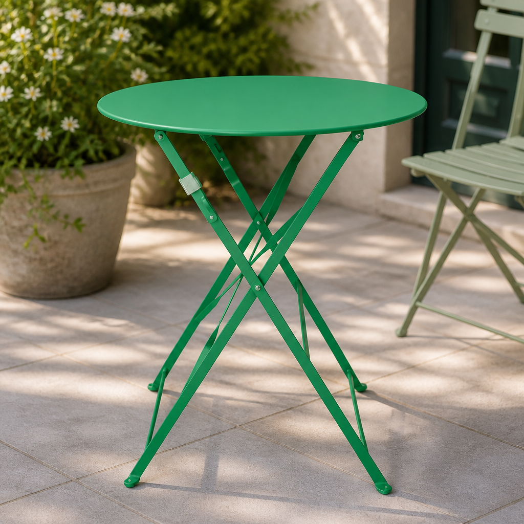 Commercial Outdoor Round Table 600mm Forest Green Steel