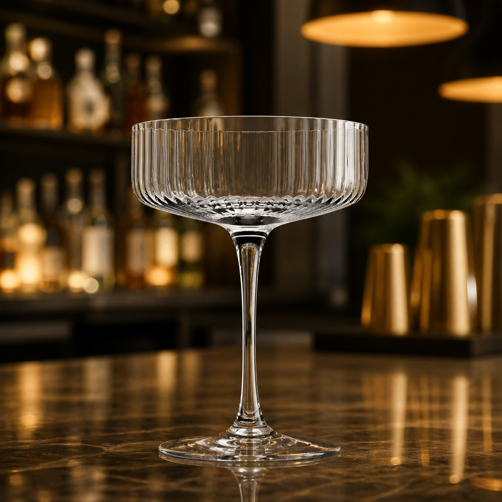 Vintage Cocktail Glasses 290ml Straight Sided Coupe 6 Pack