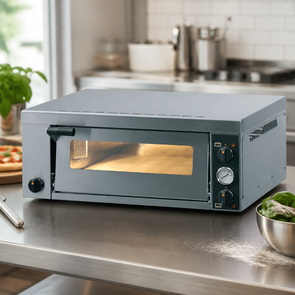 Commercial Single Deck Pizza Oven 4x10" Capacity Stainless Steel