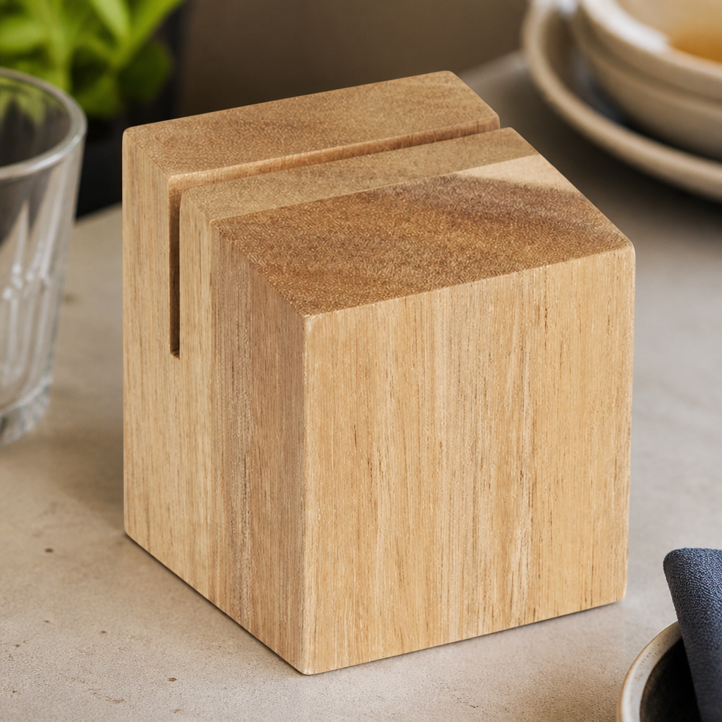 Wooden Menu Holder and Riser for Display 65mm High