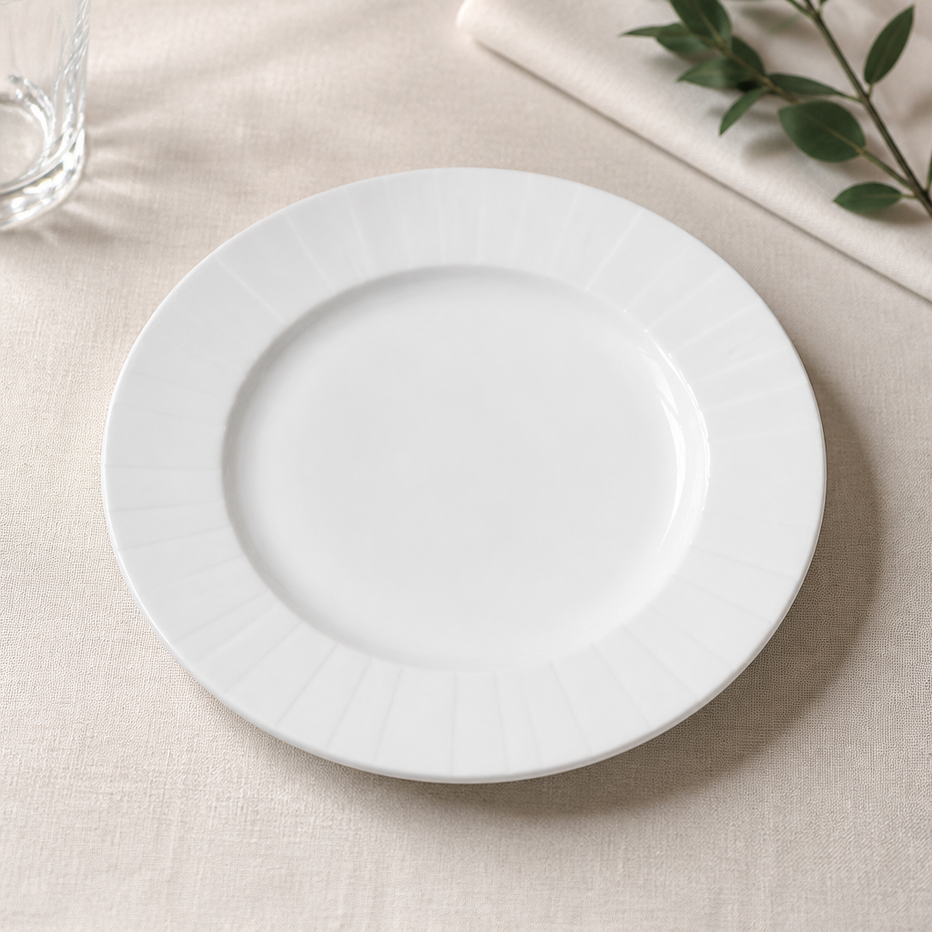 Commercial Mid Rim Plates 230mm - 24 Pack Durable Glaze