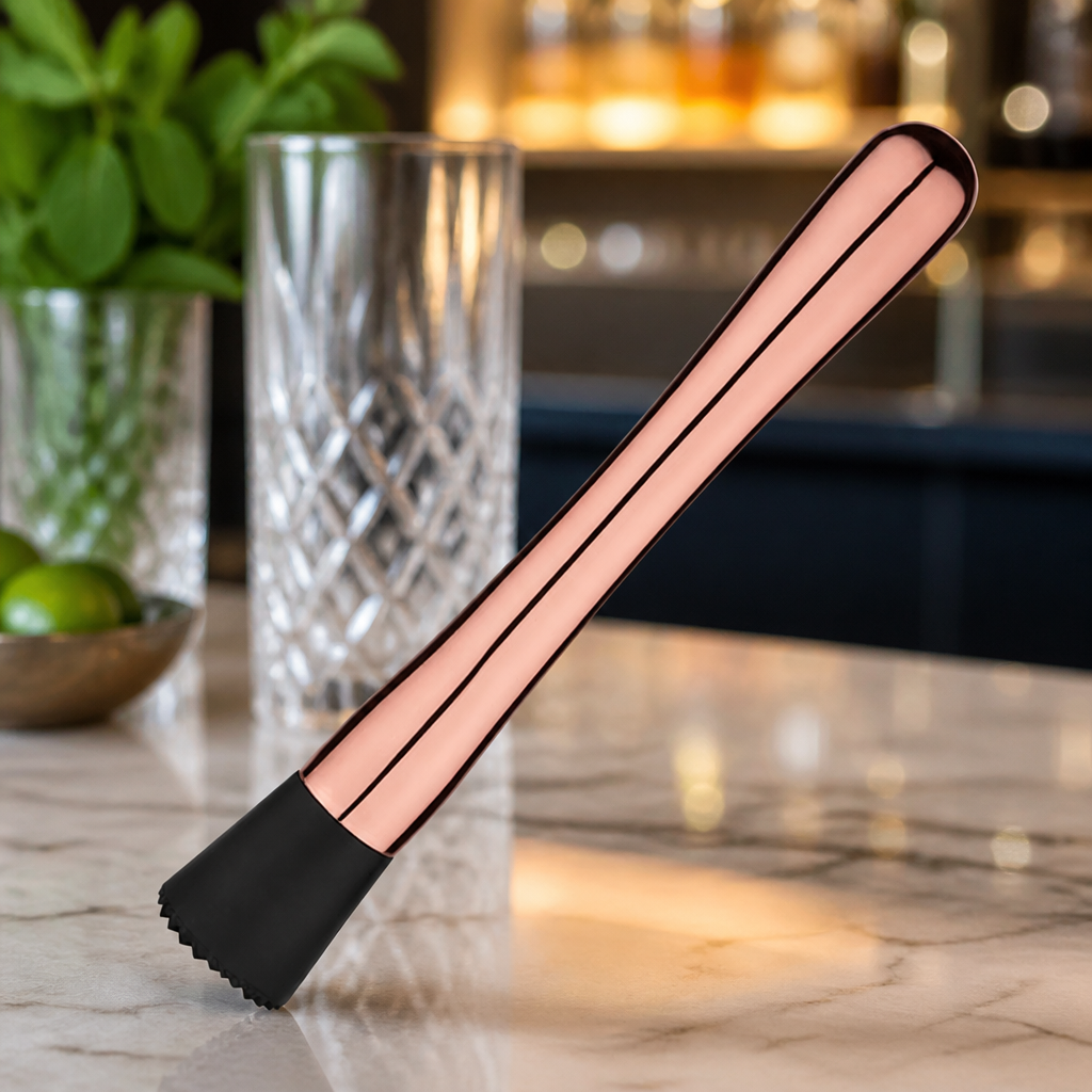 Copper Cocktail Muddler 30cm - Commercial Bar Utensil
