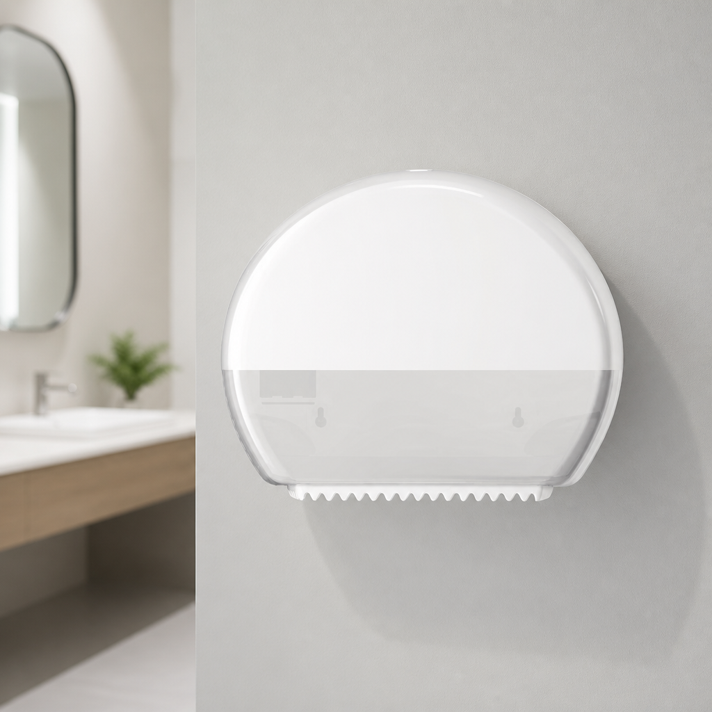 Mini Jumbo Toilet Roll Dispenser High Capacity for Washrooms