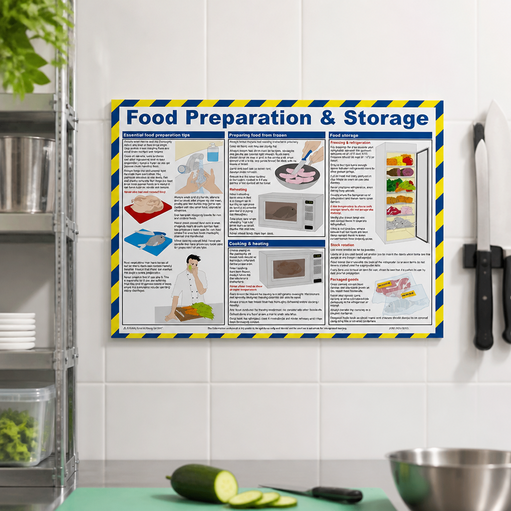 Food Preparation And Storage Poster 590x420mm Laminated