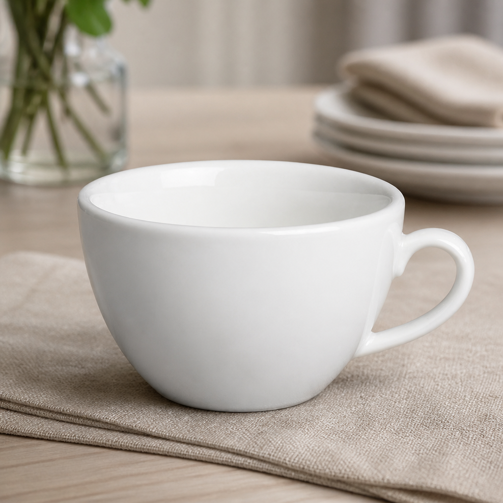 Commercial Breakfast Cups 300ml Classic Porcelain 12 Pack