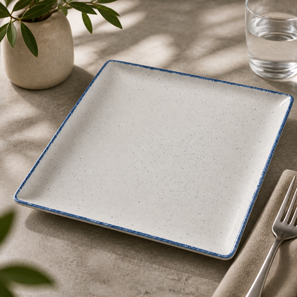 303mm Commercial Square Plates Indigo Blue - 4 Pack