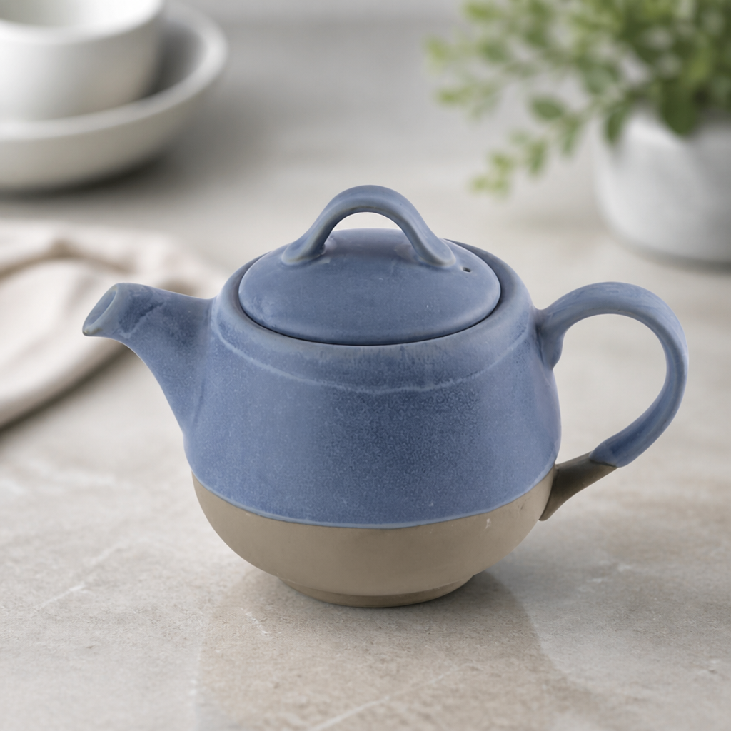 Commercial Emerge Oslo Blue Teapot 443ml Durable Ceramic