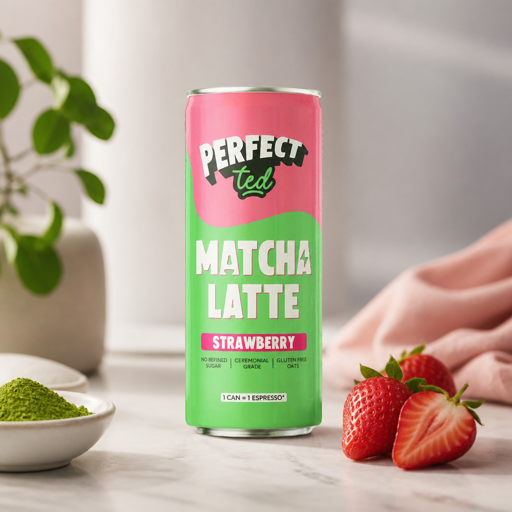 Matcha Latte Strawberry 250ml Slim Can - 12 Pack Vegan Drink