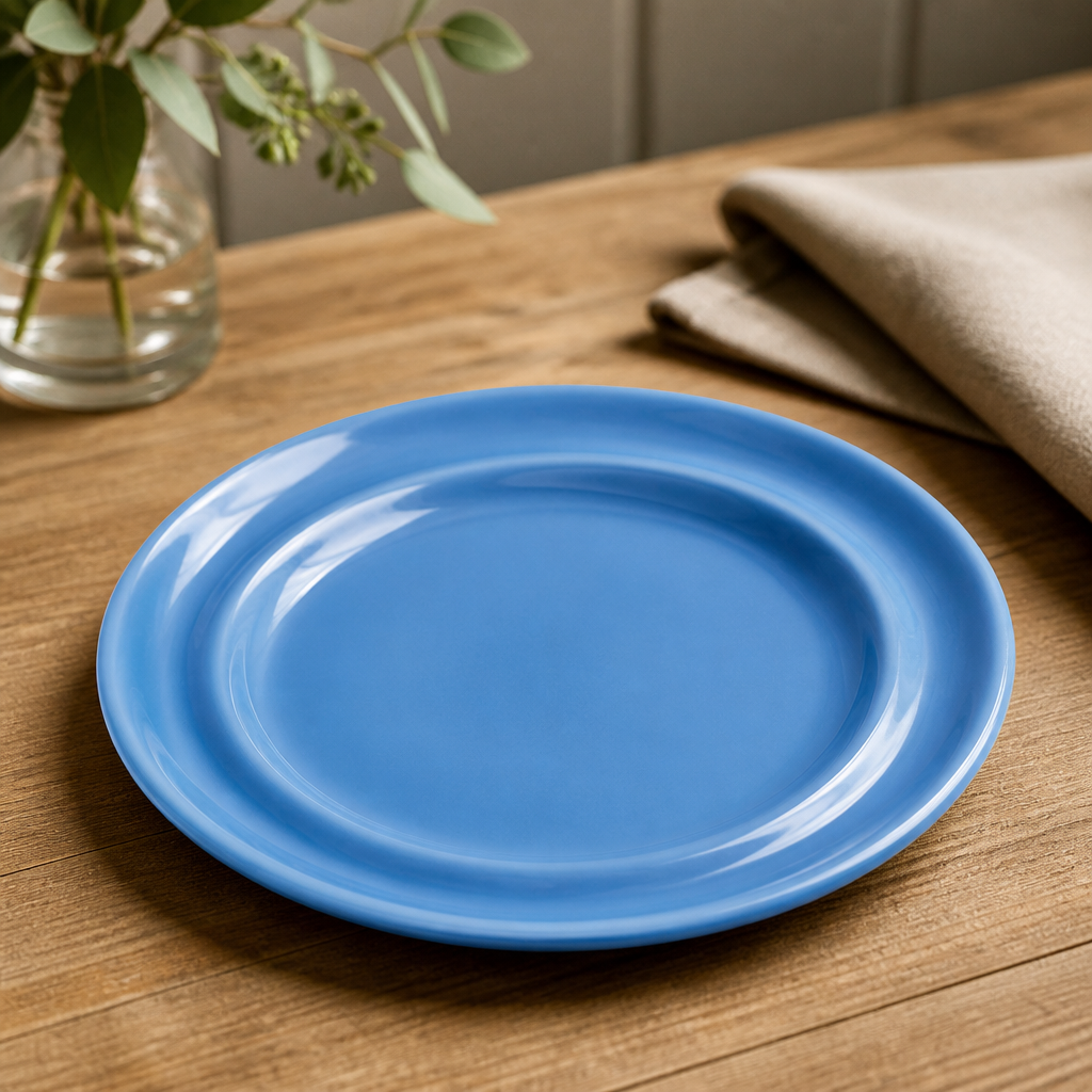 Commercial Raised Rim Side Plates 203mm Blue - 4 Pack