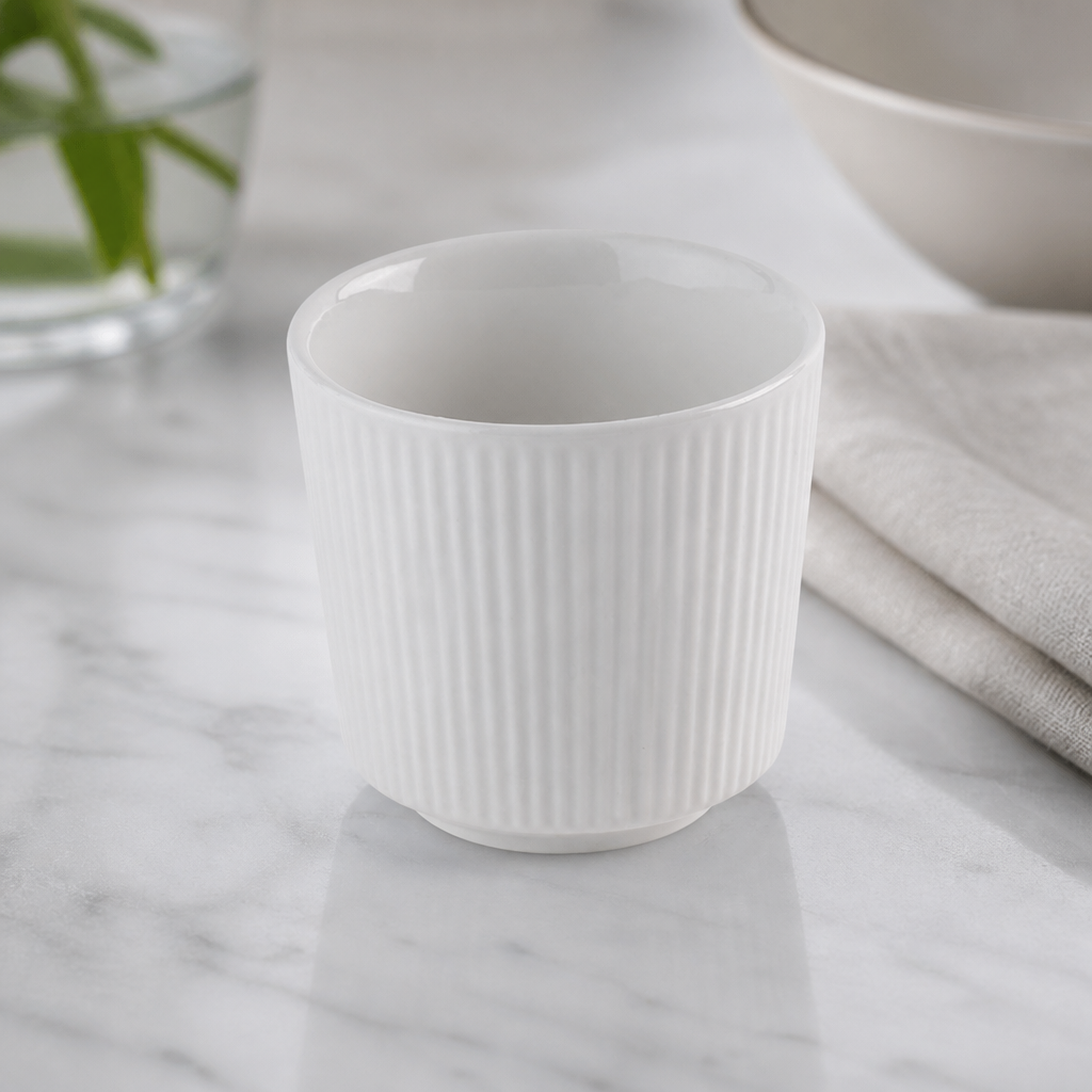 Commercial Unhandled Cups 236ml - 12 Pack Super Vitrified Ceramic