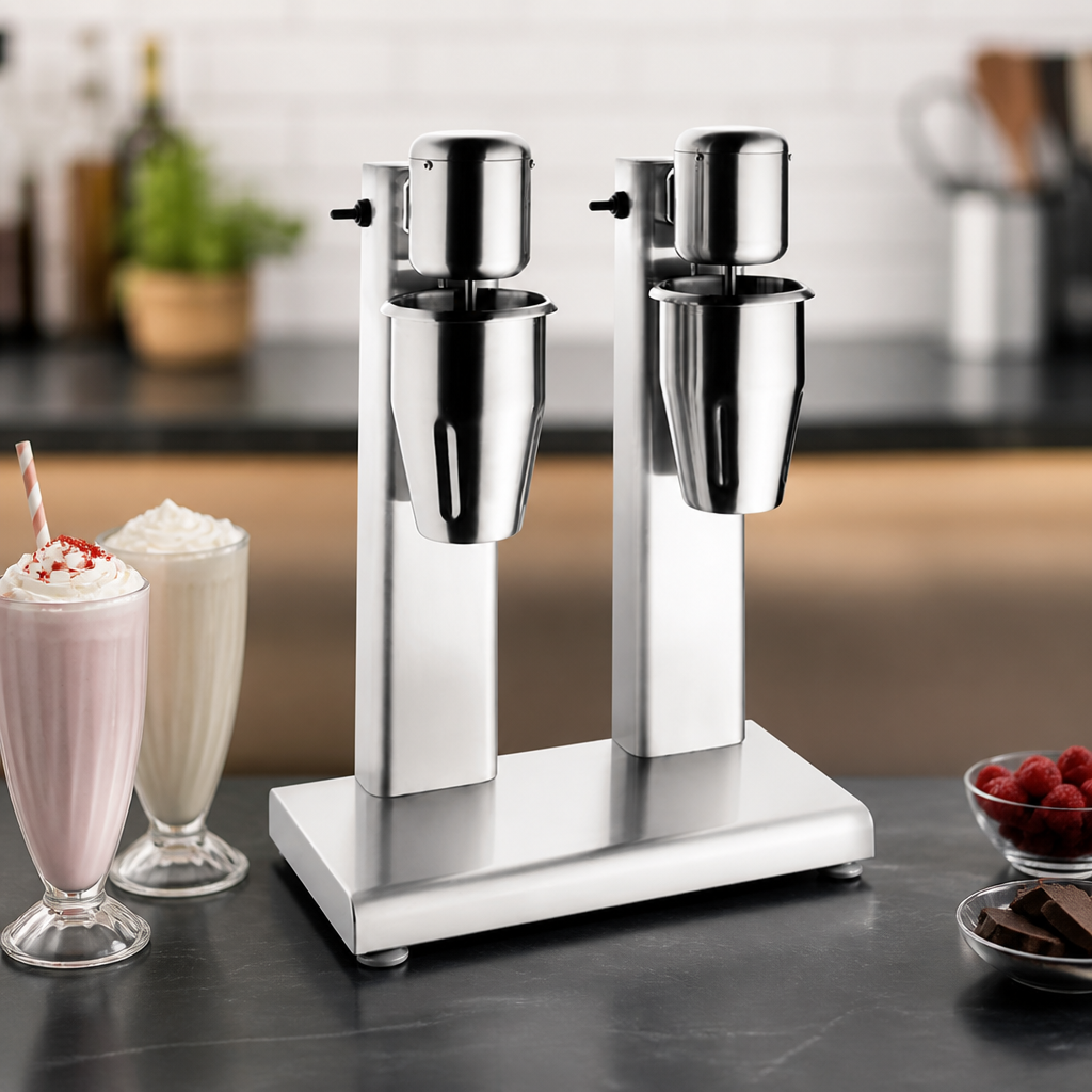 Commercial Twin Head Milkshake Mixer 160W 560mm High