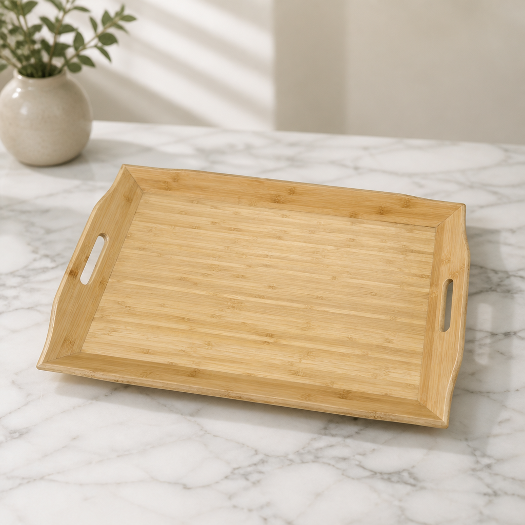 Commercial Wooden Tray 584x381mm Eco-Friendly Bamboo Design