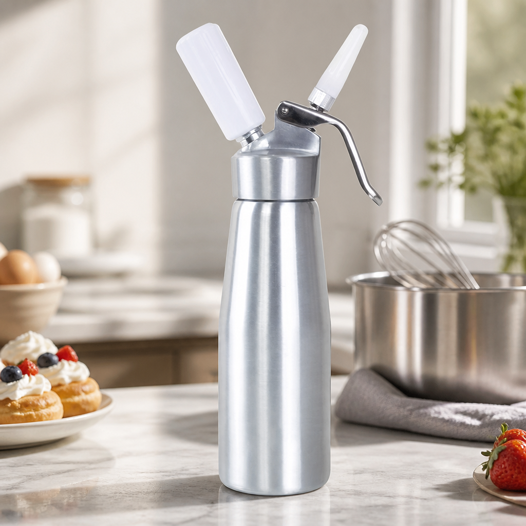 500ml Commercial Aluminium Whipped Cream Dispenser Silver