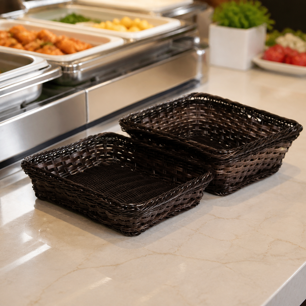 Commercial Polyrattan Basket GN 1/2 Size 65mm for Buffets