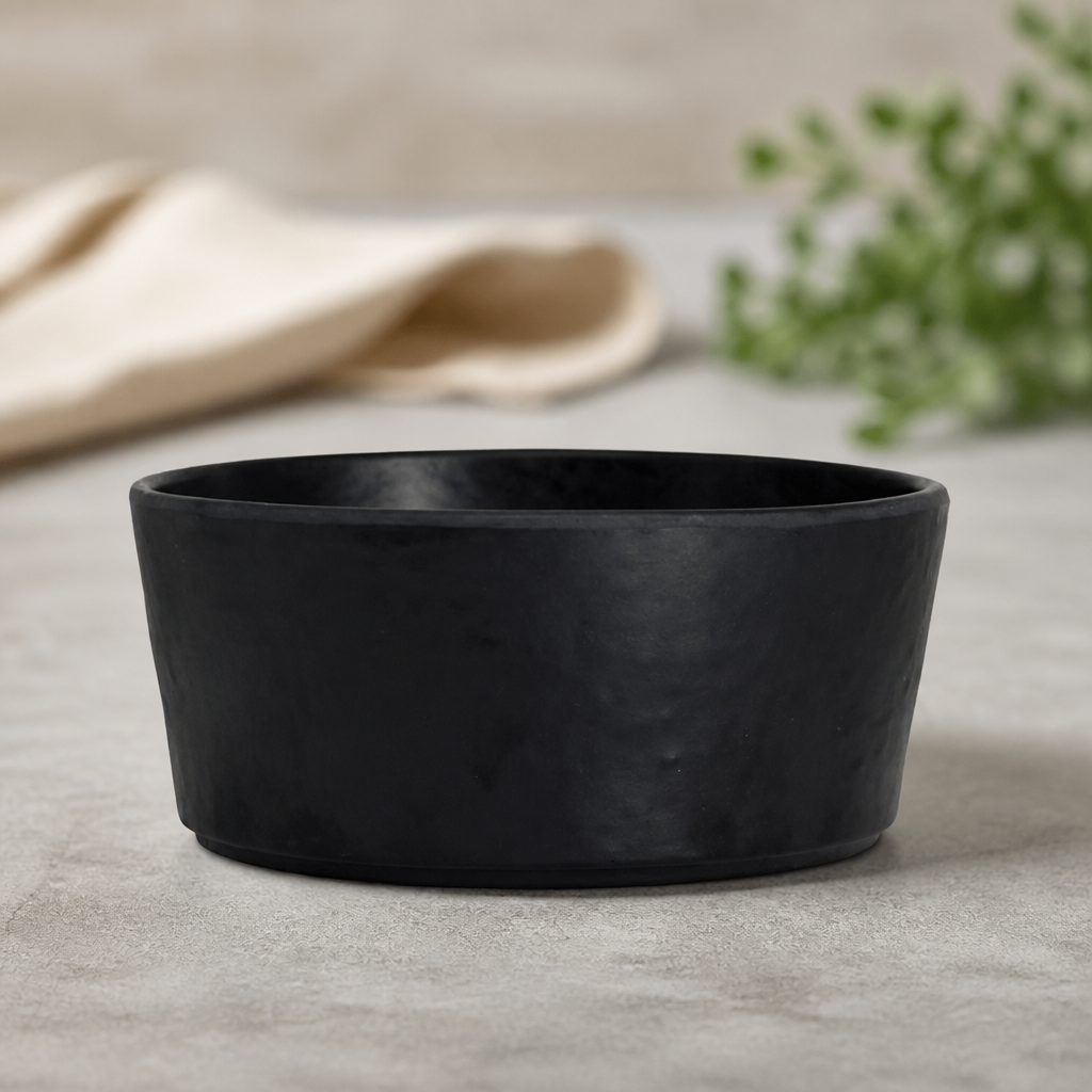 Commercial Melamine Round Bowls Black 140mm 12 Pack