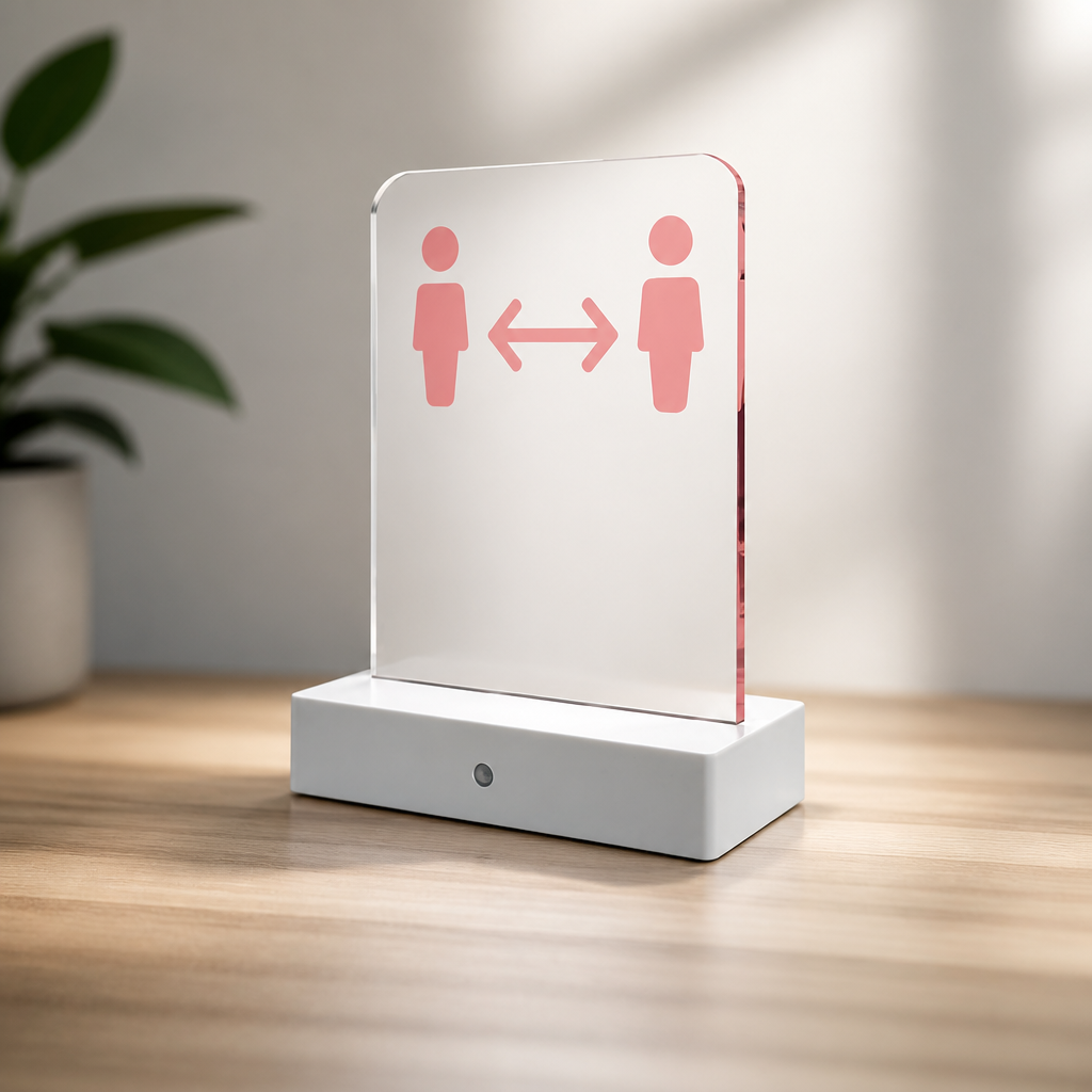 LED Social Distancing Sign with Motion Sensors for Restaurants
