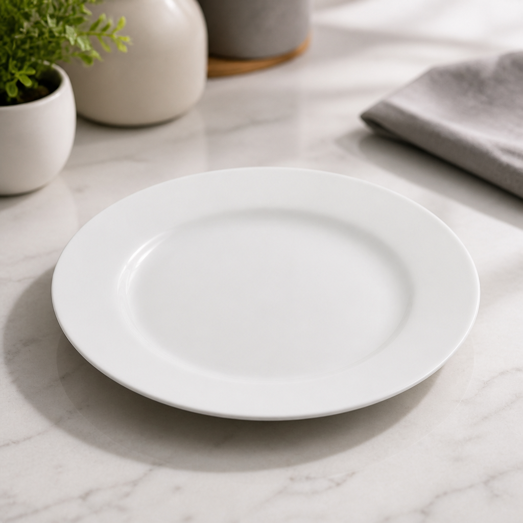 Commercial Porcelain Wide Rim Plates 210mm 12 Pack