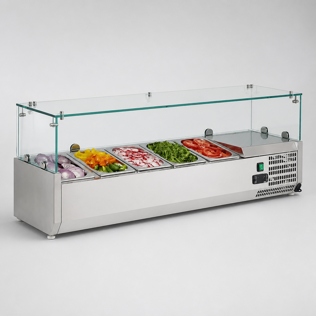 Commercial Countertop Prep Fridge 5x 1/4GN Capacity