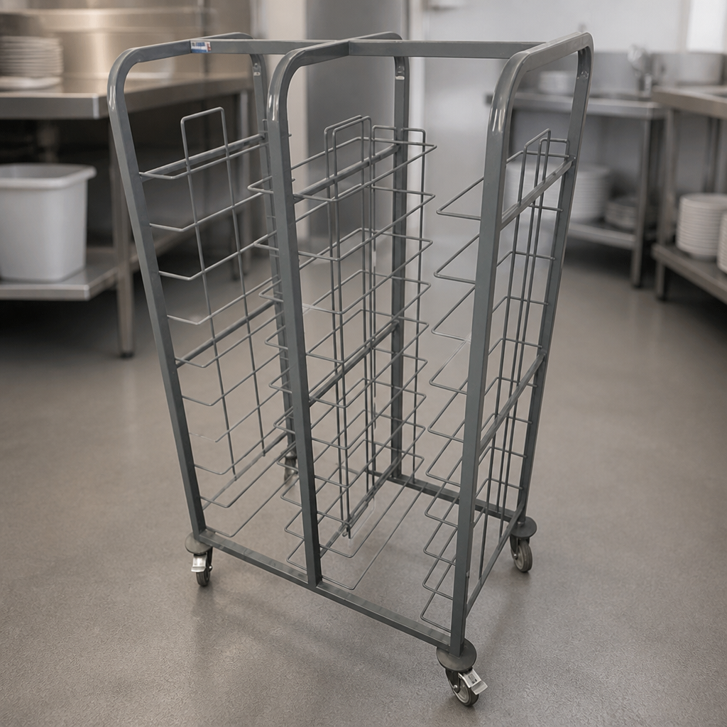 Commercial 24-Shelf Tray Clearing Trolley for Food Service