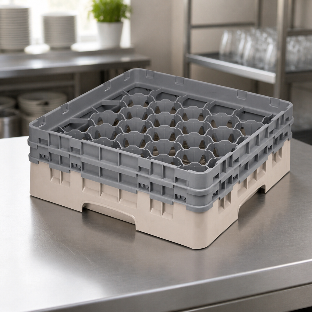 Commercial Glass Rack 30 Compartments Max Height 133mm