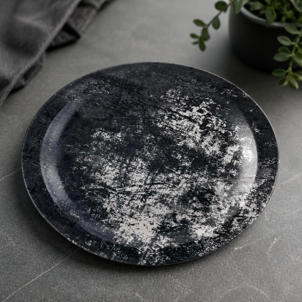 Commercial Urban Plates Black 203mm Vitrified China 12 Pack