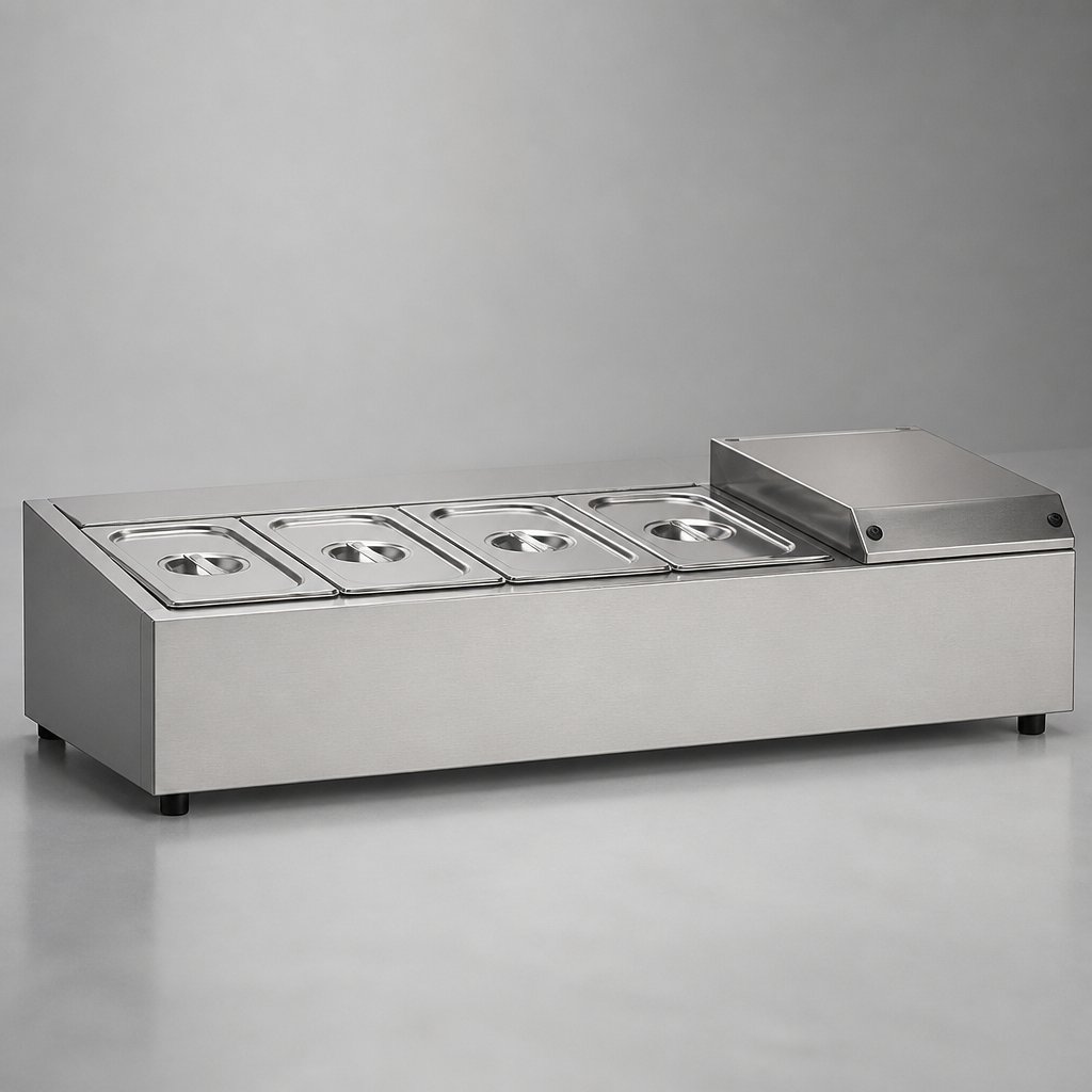 Commercial Countertop Fridge 4 x 1/3 GN Prep Well
