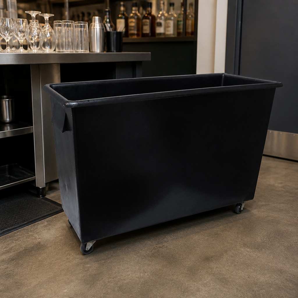 Commercial Bottle Skip 160L Capacity Durable Polyethylene